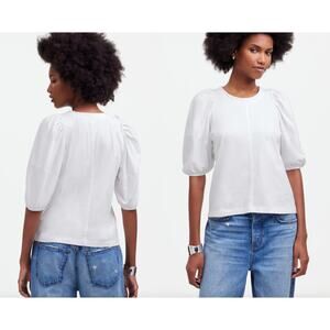 Madewell | NWT | Puff-Sleeve Tee in White | Sz M